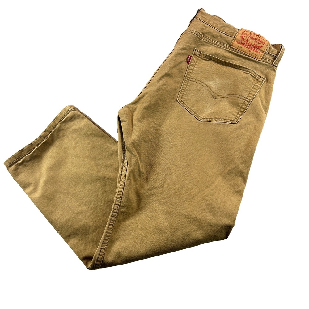 Levis 505 Regular Fit Pants Mens 36x30 (Fit 38x28) Khaki Tan Stretch 00505-1502